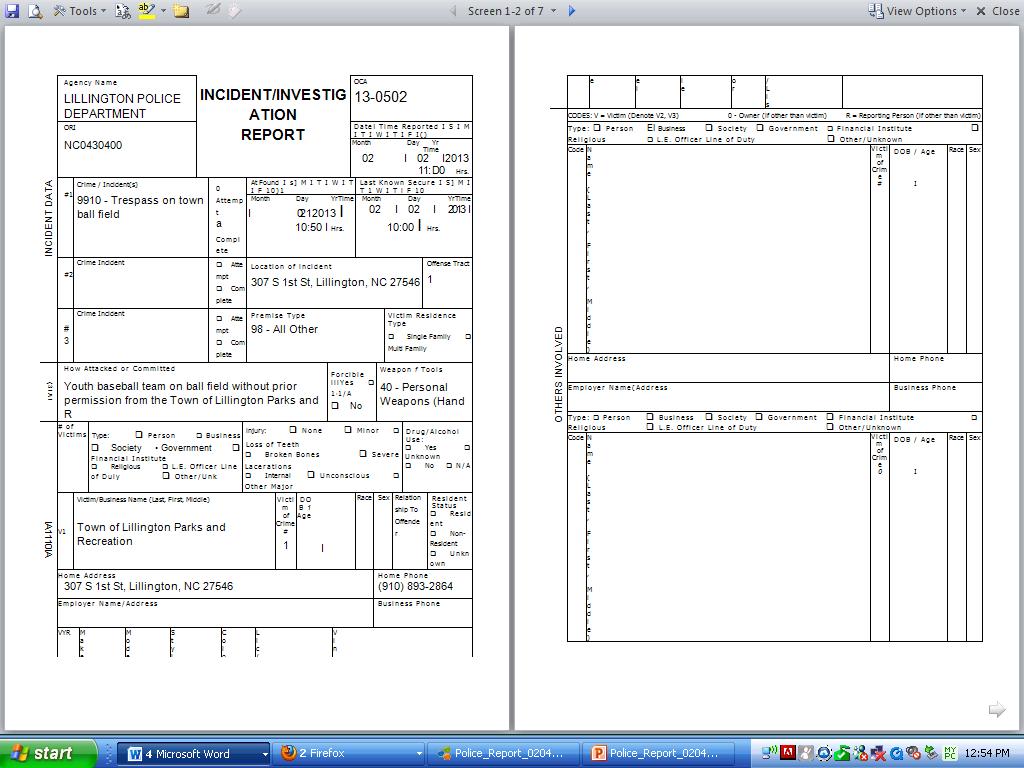 police report